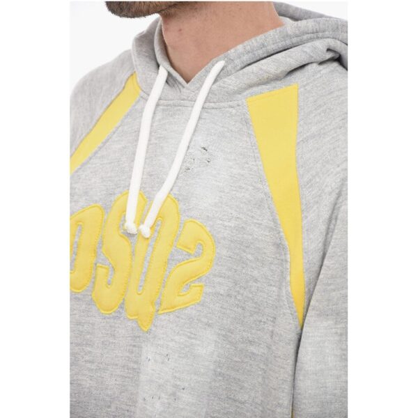 Dsquared² Two-toned Hoodie Sweatshirt with Embroidered Logo - Image 3