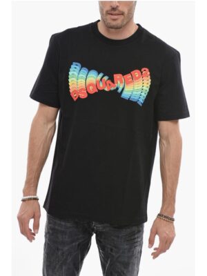 Dsquared² Printed Crewneck T-shirt with Multicolored Logo