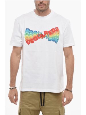 Dsquared² Printed Crewneck T-shirt with Multicolored Logo