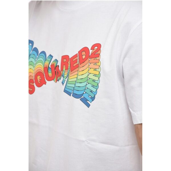 Dsquared² Printed Crewneck T-shirt with Multicolored Logo - Image 3