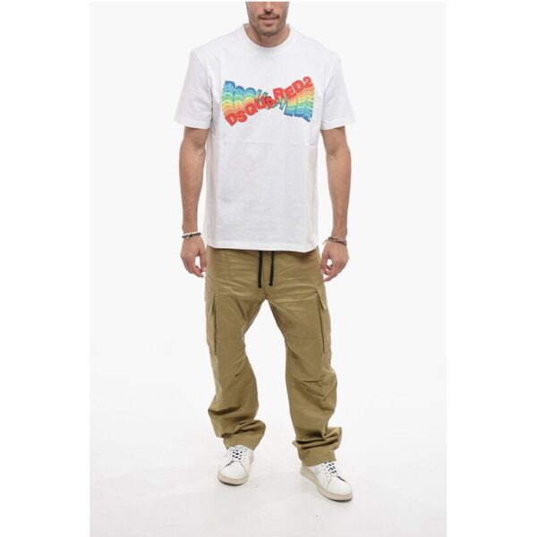 Dsquared² Printed Crewneck T-shirt with Multicolored Logo - Image 4