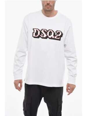 Dsquared² Long-sleeved Skater Fit T-shirt with Logo Print