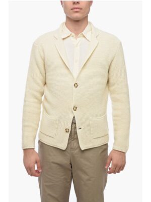 Altea Virgin Wool Cardigan with Patch Pockets