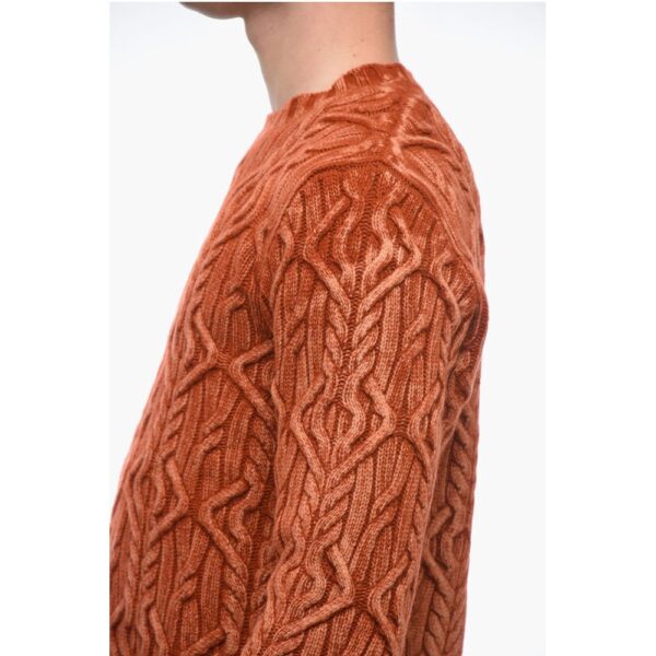 Altea Crew Neck TRECCIA Aran Virgin Wool Sweater - Image 2