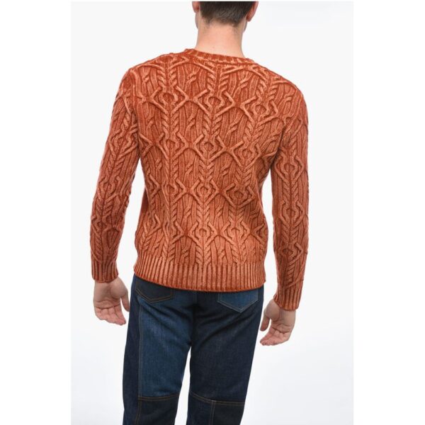 Altea Crew Neck TRECCIA Aran Virgin Wool Sweater - Image 3