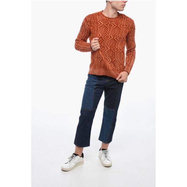Altea Crew Neck TRECCIA Aran Virgin Wool Sweater - Image 4