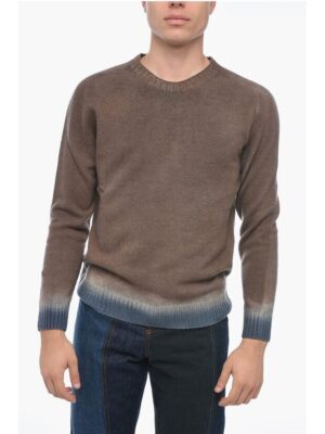 Altea Crew Neck Cashmere Blend Sweater with Degradè Bottom