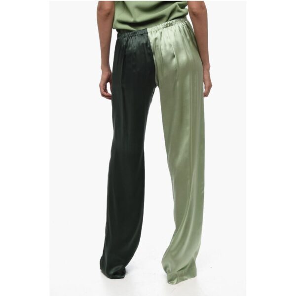 WOERA Two Tone Silk Palazzo Pants with Drawstring - Image 2