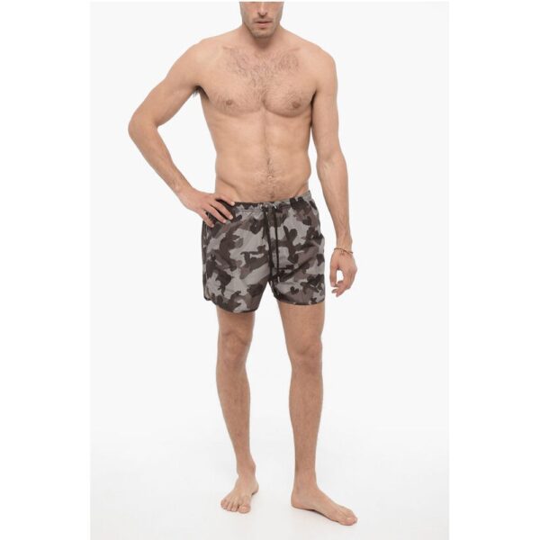 Neil Barrett Camouflage Motif Slim Fit Swim Shorts - Image 4