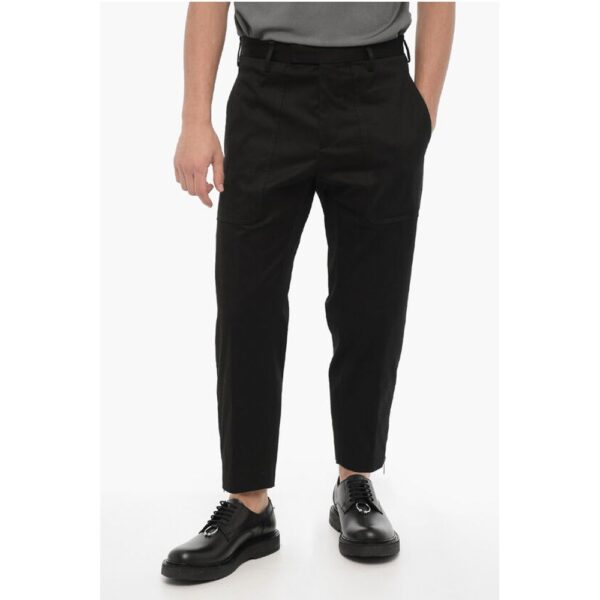 Neil Barrett Stretch Cotton TOM Pants with Ankle Zip