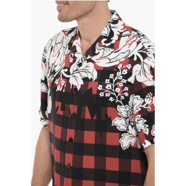 Neil Barrett Boxy Fit Double Patterned Shirt - Image 3