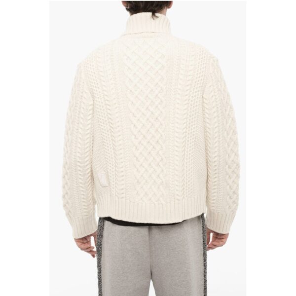 Neil Barrett Cable Knit Wool Sweater with Two Pockets - Image 2