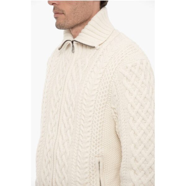 Neil Barrett Cable Knit Wool Sweater with Two Pockets - Image 3
