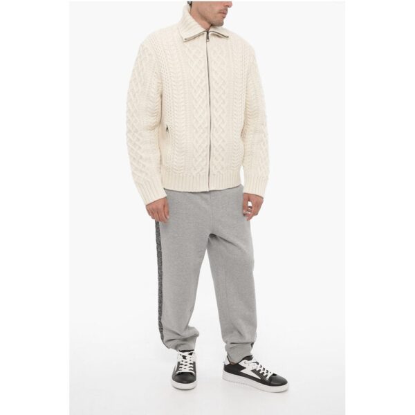 Neil Barrett Cable Knit Wool Sweater with Two Pockets - Image 4