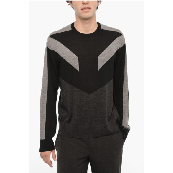 Neil Barrett Two-Tone Wool MODERNIST Sweater