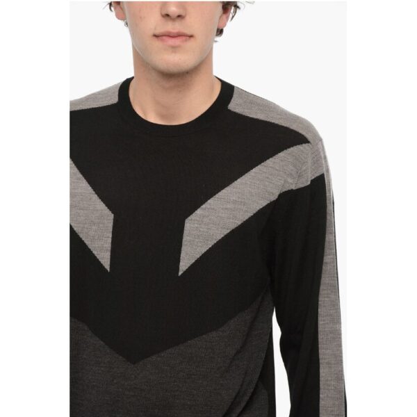 Neil Barrett Two-Tone Wool MODERNIST Sweater - Image 3