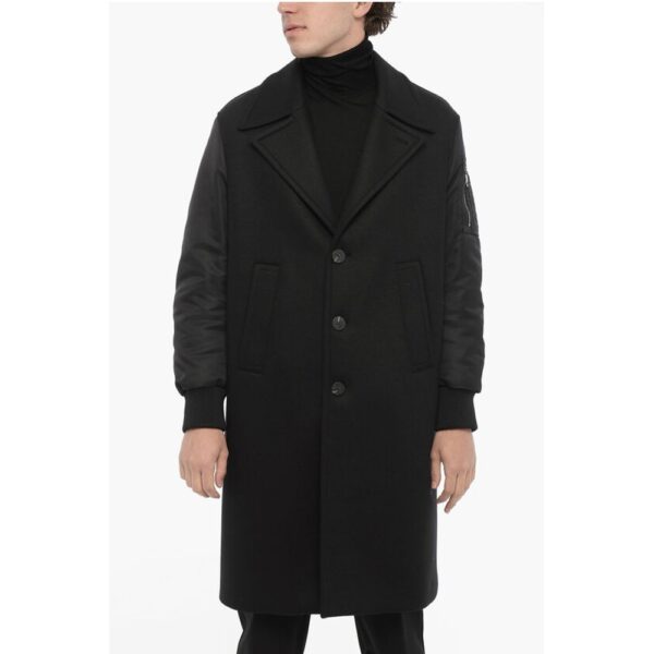 Neil Barrett Oversized Coat with Nylon Sleeves