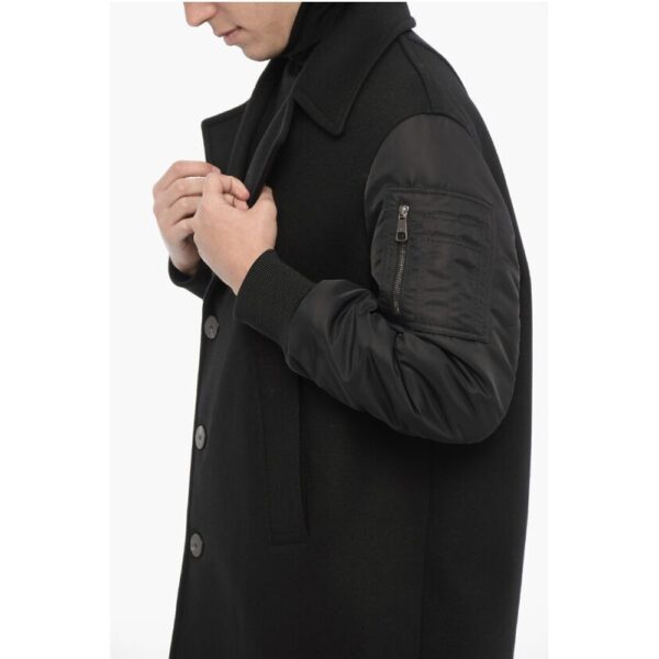 Neil Barrett Oversized Coat with Nylon Sleeves - Image 3