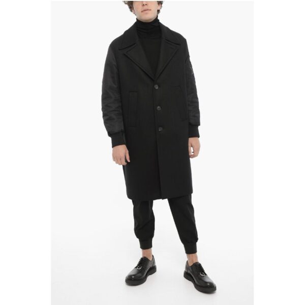 Neil Barrett Oversized Coat with Nylon Sleeves - Image 4