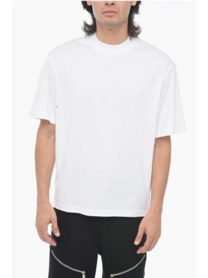 Neil Barrett Solid Color Slim Fit T-Shirt with Eyelets Details