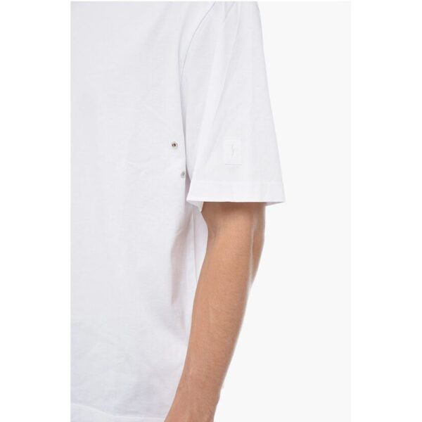 Neil Barrett Solid Color Slim Fit T-Shirt with Eyelets Details - Image 3
