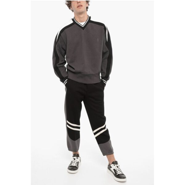 Neil Barrett Fleeced Cotton Baggy Fit Crew-neck Sweatshirt - Image 4