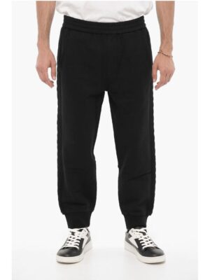 Neil Barrett Solid Color Joggers with Wool Side Bands