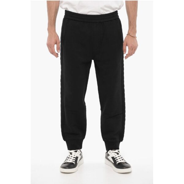Neil Barrett Solid Color Joggers with Wool Side Bands