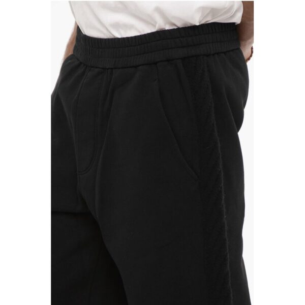 Neil Barrett Solid Color Joggers with Wool Side Bands - Image 3
