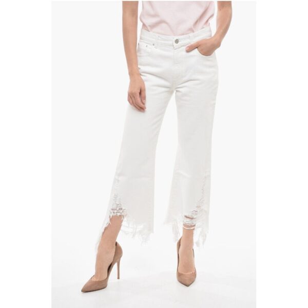 Stella McCartney Cropped Fit Denims with Distressed Bottom 24cm