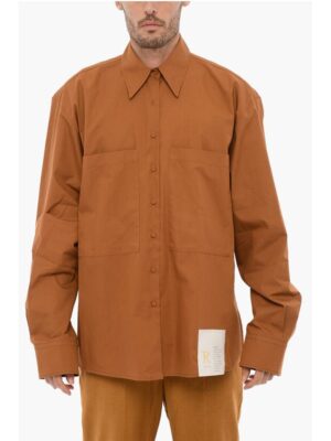 Classic Collar Cotton Shirt with Double Breast Pockets