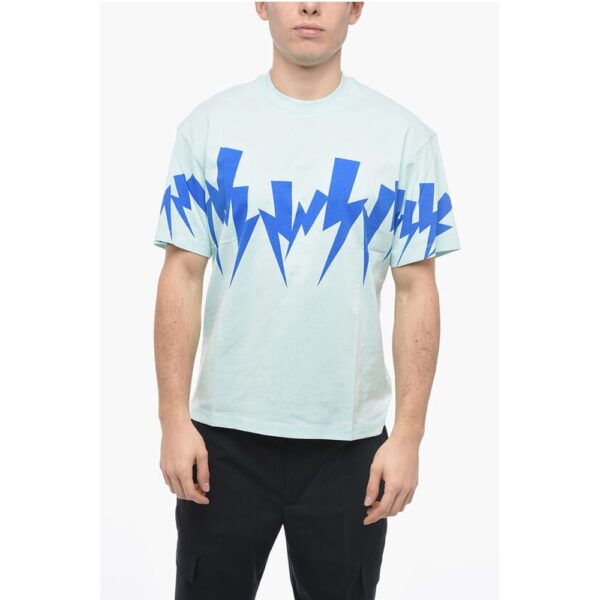 Neil Barrett Slim Fit JUMBLED BOLT Crew-neck T-Shirt