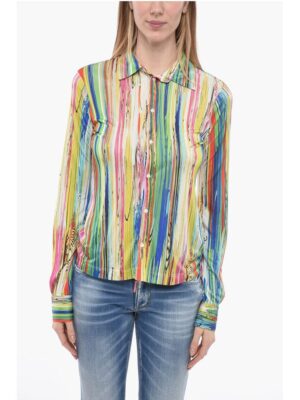 Dsquared² Multicolored Jersey Shirt with Standard Collar