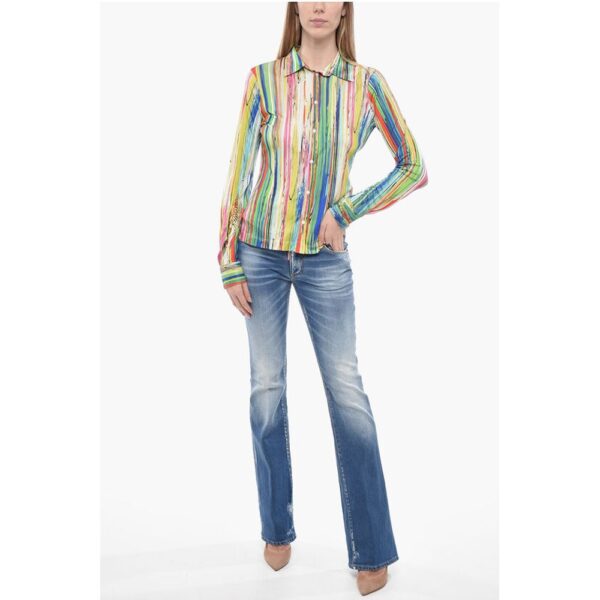 Dsquared² Multicolored Jersey Shirt with Standard Collar - Image 4