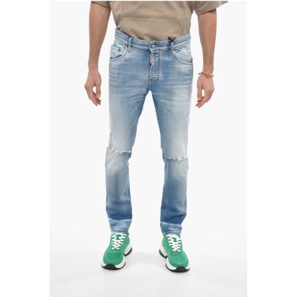 Dsquared² 5 Pocket Distressed Skater Fit Denims 16cm