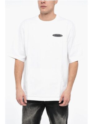 Dsquared² Crew Neck Cotton T-Shirt with Rubberised Logo and Maxipocket