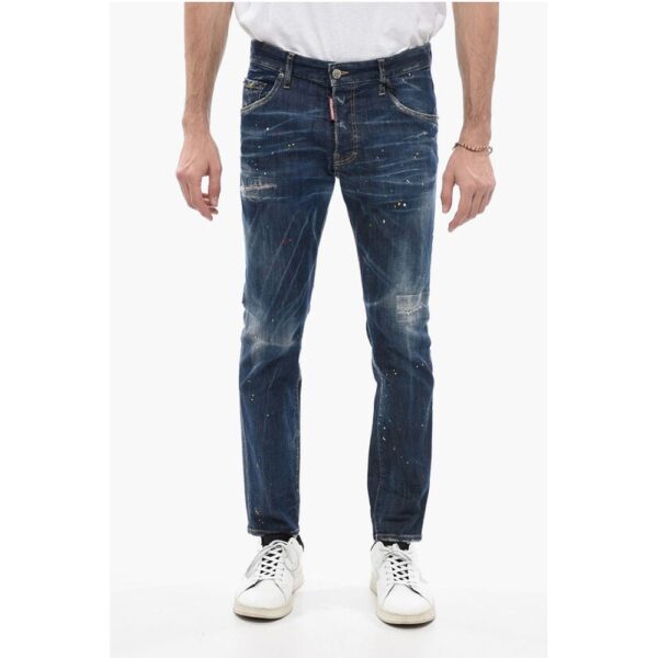 Dsquared² Sketch Effect Skater Fit Denims 15cm