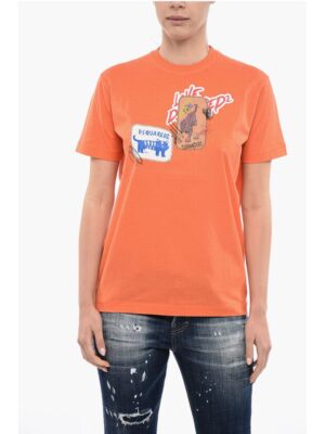 Dsquared² Crew Neck Cotton T-Shirt with Patches