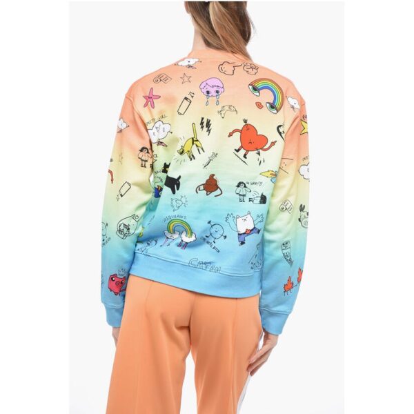 Dsquared² Crew Neck Degradè Cotton Printed Sweatshirt - Image 2