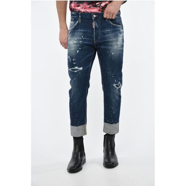 Dsquared² Tapered Fit SAILOR Denims with Vintage Effect 17cm
