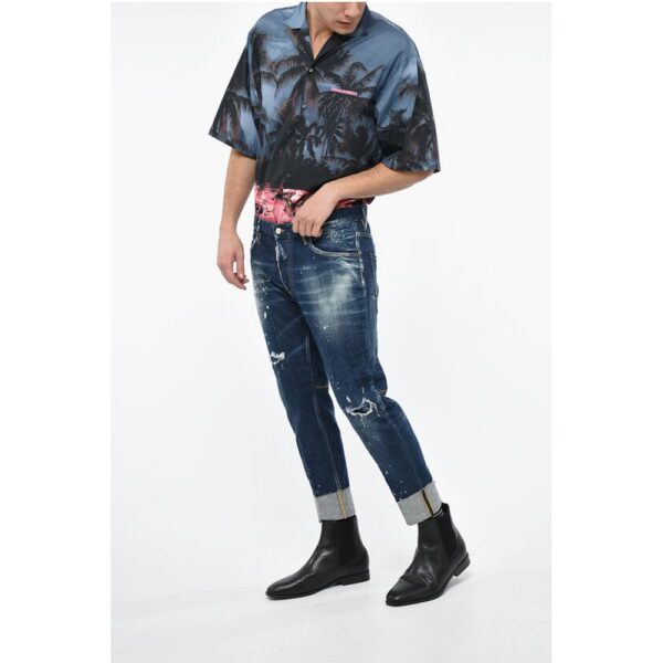 Dsquared² Tapered Fit SAILOR Denims with Vintage Effect 17cm - Image 4