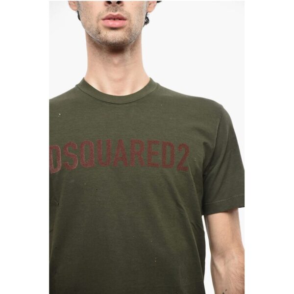 Dsquared² Logoed Cool-fitting T-shirt with Distressed Detailing - Image 3