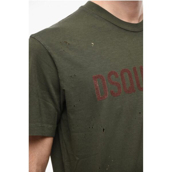 Dsquared² Logoed Cool-fitting T-shirt with Distressed Detailing - Image 4