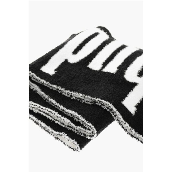 Rhude Two-Tone Fuzzy Scarf with Maxi Logo and Fringes - Image 2