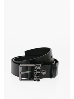 Versace JEANS COUTURE Leather Belt with Logoed Buckle 40mm