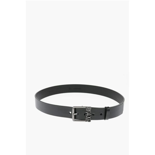 Versace JEANS COUTURE Leather Belt with Logoed Buckle 40mm - Image 2
