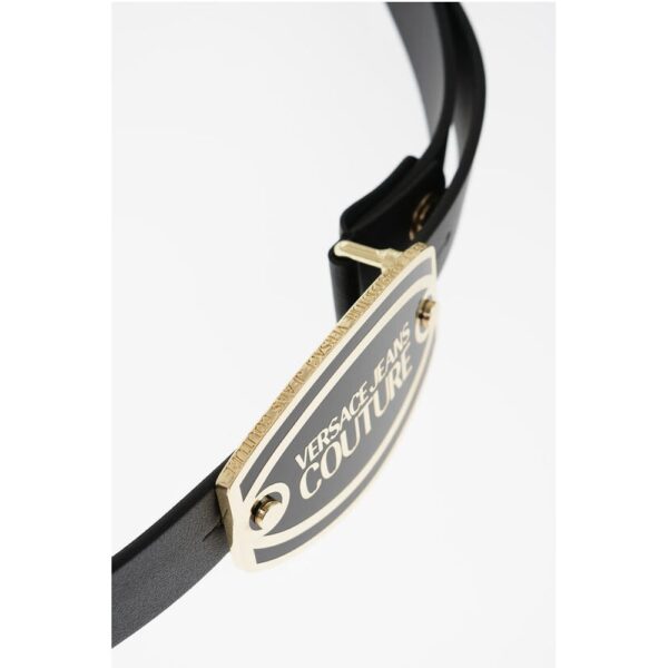 Versace JEANS COUTURE Leather Belt with Maxi Logoed Buckle 30mm - Image 3