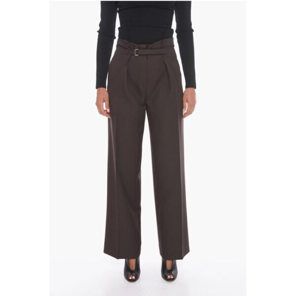 Super Blond Wide-leg Trousers with Velcro Fastening