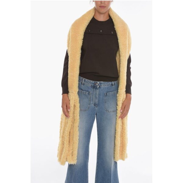 Bottega Veneta Fringed Shearling Scarf