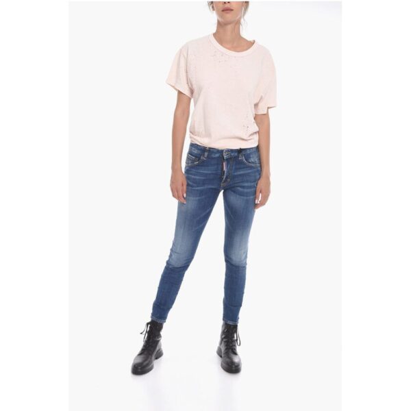 Dsquared² Dark Wash SKINNY FIT Denims with Belt Loops 14cm - Image 4